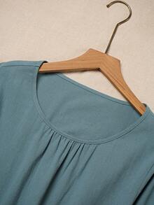 Louniche Loose Lace Chiffon Frill Trim Vacation Dress - Multicolor - View 4
