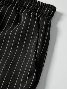 STYNVO 男士字母条纹拉链外套和裤子休闲运动套装 男士两件套 男士慢跑套装 男士运动服套装 男士两件套 条纹 - 黑色 - 查看 3