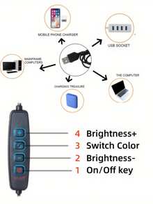 8字形LED台灯，创意设计，适用于家庭、卧室、办公室、书房，三种颜色灯光营造装饰氛围 - 多色 - 查看 10