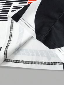 ROMWE MEN Men's Minimalist Print Short Sleeve Polo Shirt - Multicolor - View 7