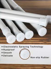 Adjustable Space Divider Rod - 2 Packs Spring Tension Rod, No Drill For Hanging Curtains, Clothes, Room Partition - White - View 1