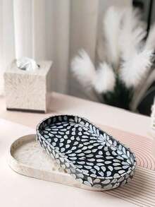 1PC Oval Shaped Modern Shell Tray, Surface Coated With Melted Paint - Suitable For Christmas, Halloween, Thanksgiving, Valentine's Day And Other Occasions - Multicolor - View 5