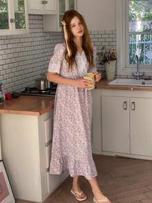 DAZY Teen Girls' Minimalist Print Short Sleeve Pajamas Summer Easter - Pink - View 5