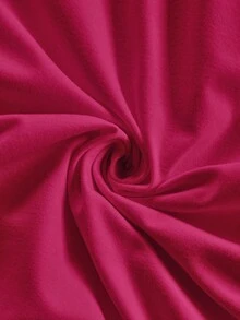 Soleia 女士玫瑰红不对称下摆不对称肩部上衣，夏季度假 - 彩色 - 查看 4