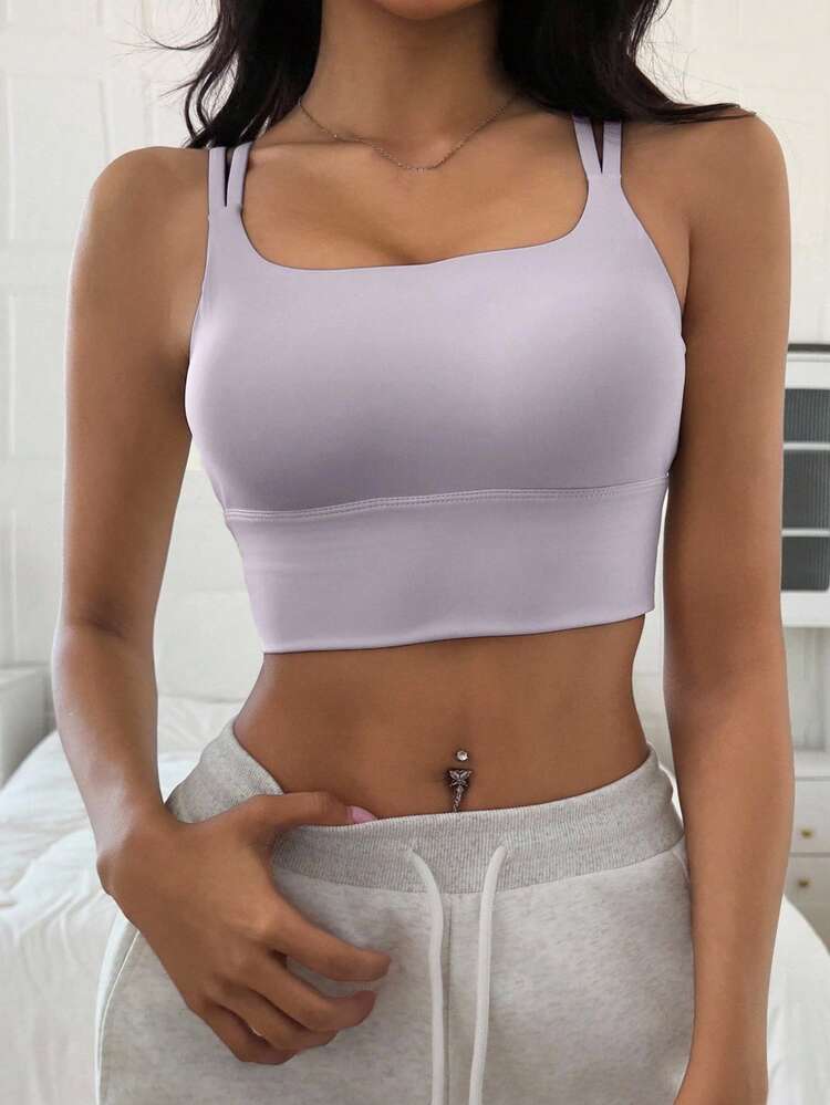 Women's Lightweight Shaping Solid Color Minimalist Activewear Sports Bra Camisole Lingerie For Women