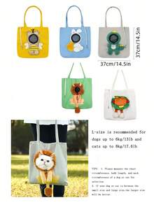 1个宠物背包，宠物户外单肩包，透气，方便，大容量，多种颜色可选，猫咪背包，自行车拖车 - 彩色 - 查看 4