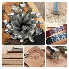 20pcs DIY Leather Craft Tool Set, Leather Stamping Tools, Punch Pliers, Leather Carving Embossing Punch - Multicolor - View 7