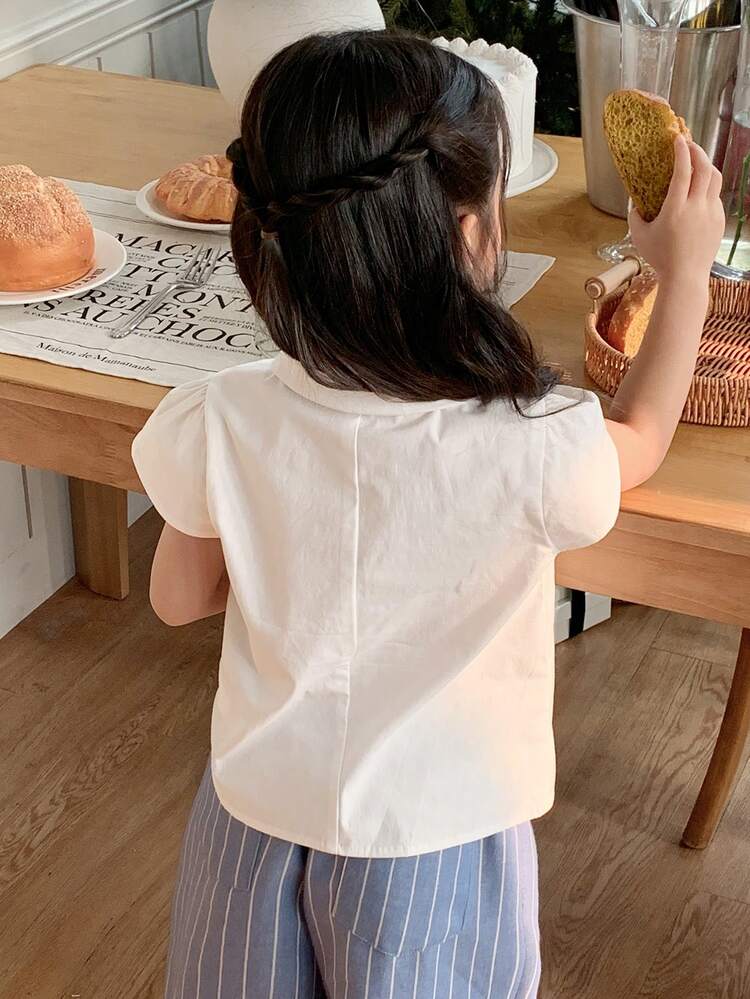 Young Girl' Collared Short Sleeve Shirt