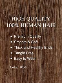 蜜棕色无胶发片，适合女士，真人发片，适合头发稀疏的女士，蕾丝发片，夹式接发