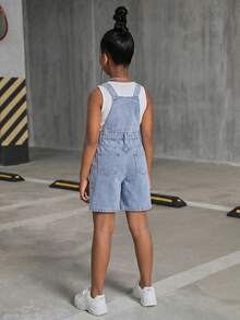 少女时尚休闲 Y2K 复古酷炫街头宽松舒适流苏星形蓝色牛仔抽绳短裤，适合少女日常穿着，也适合春夏派对、节日和街头服饰，2026 春夏新款 - 藍色 - 查看 2