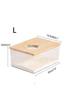 1pc Rectangular Hamster Bath Tub, Bathroom Toilet Dual-Use Bathtub - Clear - View 3