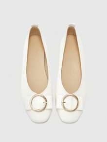 CUCCOO BIZCHIC Women's Metal Decor Casual Versatile Flat Shoes Spring Shoes - Beige - View 7