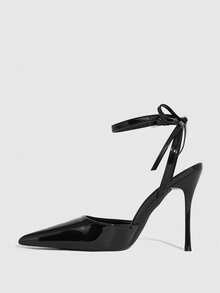 CUCCOO SZL 女士Y2K朋克机车风高跟鞋，适合万圣节、圣诞节、派对装扮 - 鏡面料黑色 - 查看 8