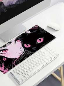 1件装动漫猫咪图案游戏办公鼠标垫，防滑防尘，电脑桌面装饰垫。表面采用硅藻土材质，底部采用橡胶材质，防滑耐用。 - 525-Cat - 查看 3