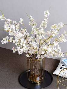 3 株人造樱花/桃花，长 106 厘米，每株 4 枝，仿真植物，绿色，涤纶材质，耐用，现代简约风格 - 适用于家居装饰、花瓶、婚礼、派对、客厅、卧室、DIY 墙面装饰、桌面摆设。 - 多色 - 查看 2