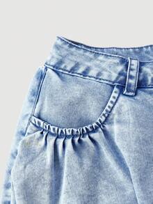 Sweetra Women's Casual Denim Mini Skirt - Blue - View 4