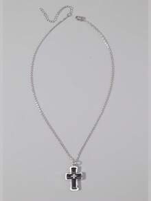 ROMWE Goth 1 Mặt dây chuyền hình thánh giá Diablo cổ điển dành cho nữ, trang sức. - Màu đen - B - Xem 3