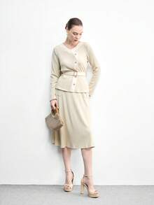 CUCCOO BIZCHIC Women's Thick Sole Buckle Design Fashion Daily Wear High Heel Sandals - Apricot - View 6