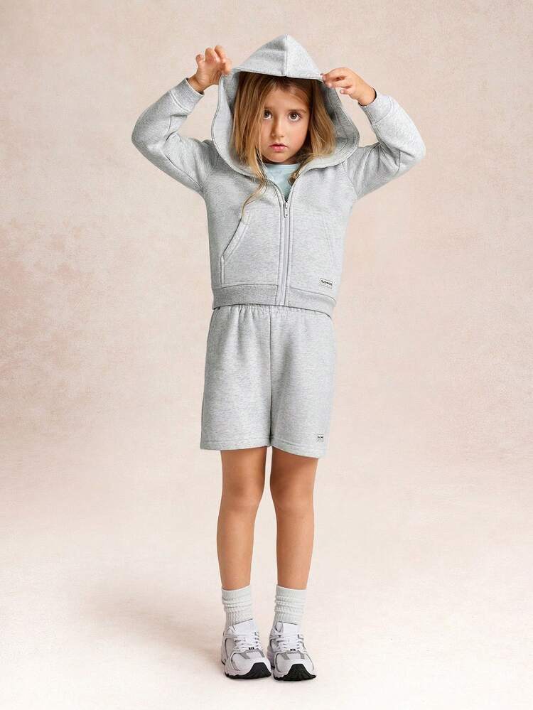 Colección para niños Conjunto de felpa para uso diario Pantalones cortos holgados de cintura elástica y corte evasé Uso casual diario para exteriores