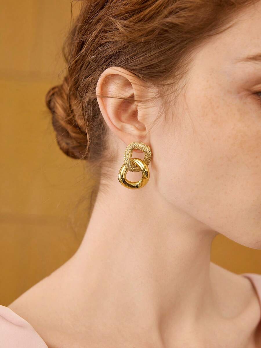 MOTF PREMIUM 18K GOLD PLATED ZIRCONIA DANGLE EARRINGS