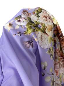 SHEIN Lady 女士休闲碎花中长连衣裙 - 淡紫色 - 查看 7