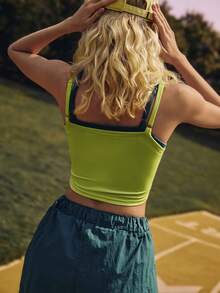 Medorelle Women's Casual Cropped Camisole Knit Top - Yellow - View 2