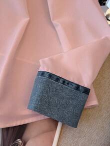 GlowEve 女士休闲拼接牛仔衬衫，秋冬款 - 粉色 - 查看 5