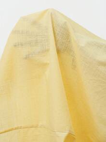 Aalyst Women's Elegant Minimalist Romantic Vacation Linen A-Line Ruffle Design Long Sleeve Midi Dress, Light Yellow, Suitable For Spring/Summer, Occasions Like New Year, Valentine's Day, Easter, Mother's Day, Middle Eastern Weddings - Light Yellow - View 8