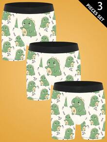 3条装男士印花平角内裤 - 彩色 - 查看 1