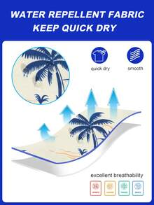 Horizaway 男士热带印花休闲沙滩短裤 - 米色 - 查看 6