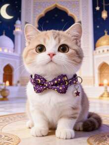 PETSIN 1 件装宠物星月项圈，颈围可调节，猫狗项圈，宠物节日礼物，斋月生日宠物配饰，宠物用品 - 彩色 - 查看 8