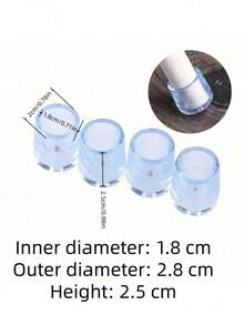 4/8/12/16 件装硅胶椅腿套，防滑圆形家具脚套（硅胶材质富有弹性），适用于抛光金属表面，地板保护垫 - 彩色 - 查看 3