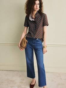 Écloséra Bluză vintage cu buline pentru femei, cămașă casual cu buline pentru femei, primăvară/vară - Multicolor - Vizualizare 6