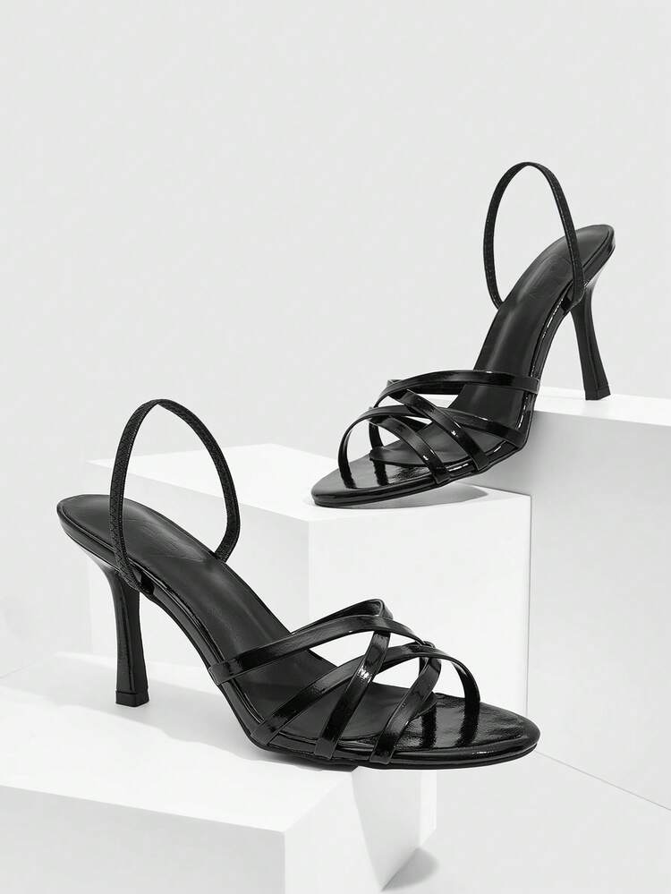 CUCCOO SZL Women's Pointed Toe Criss-Cross Design Fashion High Heel Sandals Valentine's Day Prom Heels Summer Shoes