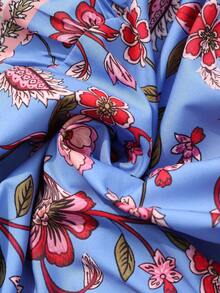 EMERY ROSE 女士碎花印花V领荷叶边下摆休闲迷你连衣裙 - 彩色 - 查看 6