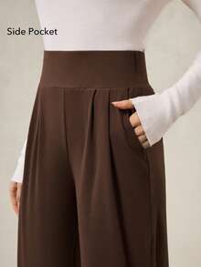 OutZeal Women Soft Fleece Light Warmth High Waistband Straight Leg Sports Pants Winter Fall Daily Casual - Brown - View 3