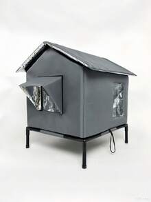 Casa per gatti da esterno pieghevole, isolata e riscaldata, spaziosa e rimovibile, per gatti randagi e da compagnia, portatile e facile da pulire, impermeabile - L-45*40*55 cm - Visualizzare 4