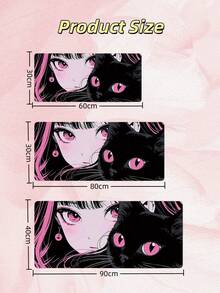 1件装动漫猫咪图案游戏办公鼠标垫，防滑防尘，电脑桌面装饰垫。表面采用硅藻土材质，底部采用橡胶材质，防滑耐用。 - 525-Cat - 查看 2