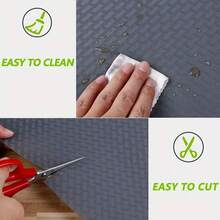 1roll Non-Slip Washable Cabinet Liner - Oil-Proof Shelf Mat For Kitchen Cabinets, Refrigerator, And Drawers ,Dehumidifier For Home - Grey - View 3