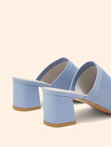 CUCCOO BASICS Women's Square Toe Casual Fashion High Heel Mule Sandals For Christmas Valentine's Day - Sky Blue - View 5