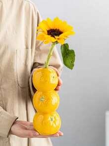 1 buah Vas Lemon Dekoratif, Vas Bunga Keramik Mulut Kecil dengan Desain Buah Kreatif untuk Ruang Tamu, Dekorasi Meja Elegan, Dekorasi Rumah, Dekorasi Ruangan, Vas Kaca - MultiWarna - View 8