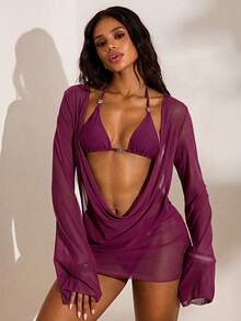 Opulessa 3件套女士随机颜色串珠泳衣配饰 - 紫色 - 查看 1