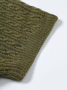 Manfinity Homme Top tricoté à manches courtes minimaliste de couleur unie pour homme - Vert - Voir 6