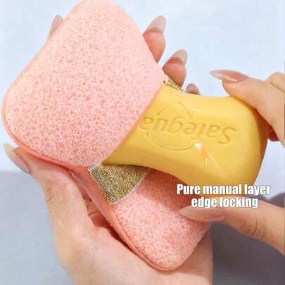 2 piezas de esponja suave adecuada para bolsa de jabón/bola de baño/bola de frotación, esponja de frotación ultra suave/absorción de agua congelada, adecuada para productos de baño y ducha del hogar/herramientas de limpieza/caja de jabón/herramientas de limpieza de jabón