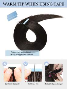 20Pcs 50Gram Tape In Hair Extensions Human Hair 18 Inch Remy Hair Extensions Color Natural Black Fashion Tape In Extensions, Tape In Human Hair Extensions Add Length For Wedding - SNatural - View 5