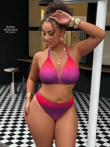 Swim Vcay 大码比基尼套装，随机印花夏日海滩 - 彩色 - 查看 6