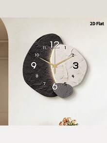 1 PIEZA Reloj de pared decorativo abstracto y creativo, movimiento de cuarzo súper silencioso, sin tic-tac, adecuado para decorar relojes en salas de estar, dormitorios, oficinas, restaurantes y cafeterías, regalo decorativo perfecto para amigos y familiares, decoración del hogar, decoración de la habitación - 1pc - Ver 6