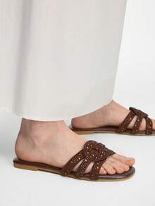 Mnmlis Women Slides - Chocolate Brown - View 4