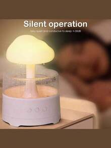 1 pieza Humidificador para el hogar, Humidificador en forma de nube de lluvia de colores, Máquina de aromaterapia con gotas de lluvia, Lámpara de ambiente para dormir, Luz nocturna en forma de nube de lluvia con 7 colores cambiantes, Adecuado para el hogar, la oficina y el dormitorio - Multicolor - Ver 2
