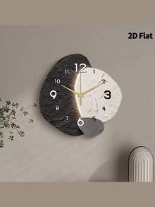 1 PIEZA Reloj de pared decorativo abstracto y creativo, movimiento de cuarzo súper silencioso, sin tic-tac, adecuado para decorar relojes en salas de estar, dormitorios, oficinas, restaurantes y cafeterías, regalo decorativo perfecto para amigos y familiares, decoración del hogar, decoración de la habitación - 1pc - Ver 5